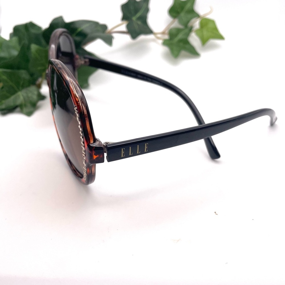 Vintage Elle Tortoise Shell Pattern Sunglasses - image 2